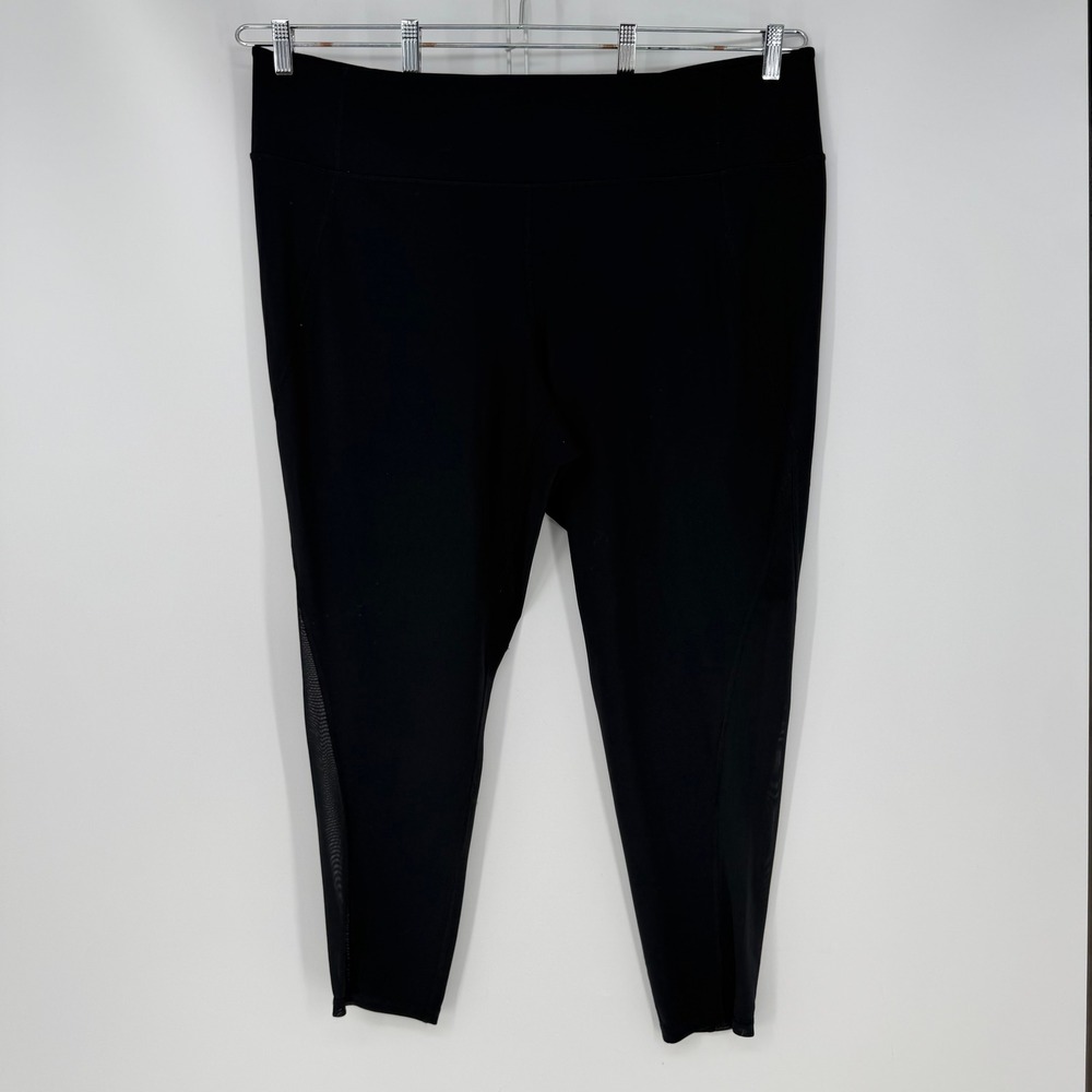 LIVI Active Leggings Women 26/28 Black Mesh Panel Plus Size Athleisure Gym Yoga